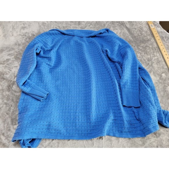 C Wonder Large blue‎ eyelet pattern, open front cardigan - Picture 6 of 8